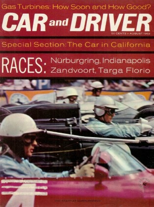 CAR & DRIVER 1962 AUG - HOT TR-4, CALIFORNIA & RACE SPECIALS, EMPI-CORVAIR